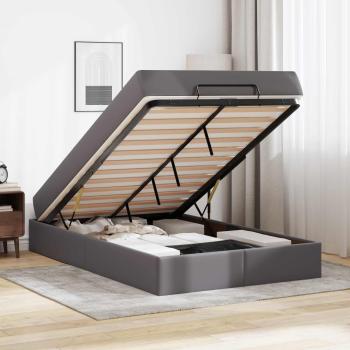 Bettgestell mit Matratze Sonstiges 2 Stk. Grau PVC
