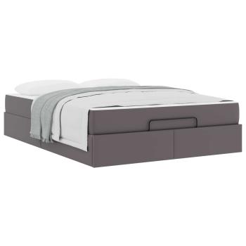 Bettgestell mit Matratze Sonstiges 2 Stk. Grau PVC