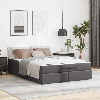 ARDEBO.de - Bettgestell mit Matratze Sonstiges 2 Stk. Grau PVC