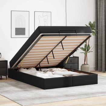 Bettgestell mit Matratze Sonstiges 2 Stk. Schwarz PVC