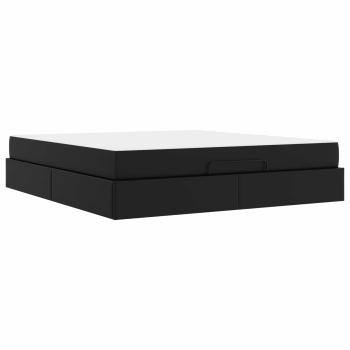 Bettgestell mit Matratze Sonstiges 2 Stk. Schwarz PVC