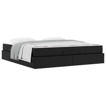 Bettgestell mit Matratze Sonstiges 2 Stk. Schwarz PVC