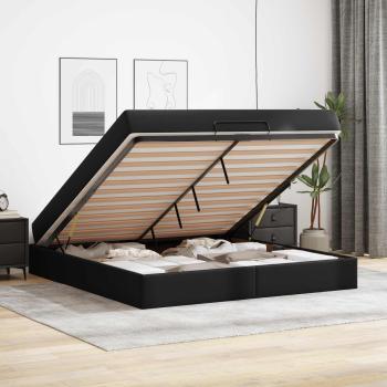 Bettgestell mit Matratze Sonstiges 2 Stk. Schwarz PVC