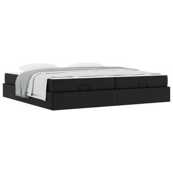 Bettgestell mit Matratze Sonstiges 2 Stk. Schwarz PVC