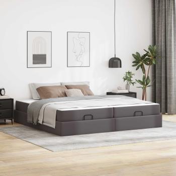 ARDEBO.de - Bettgestell mit Matratze Sonstiges 2 Stk. Grau PVC