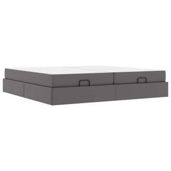 Bettgestell mit Matratze Sonstiges 2 Stk. Grau PVC