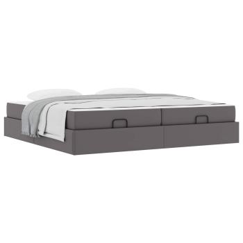 Bettgestell mit Matratze Sonstiges 2 Stk. Grau PVC