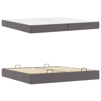 Bettgestell mit Matratze Sonstiges 2 Stk. Grau PVC