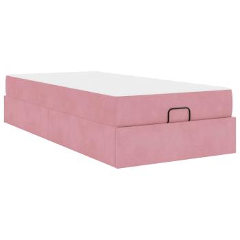 Bettgestell mit Matratze 2 Stk. Rosa Samt