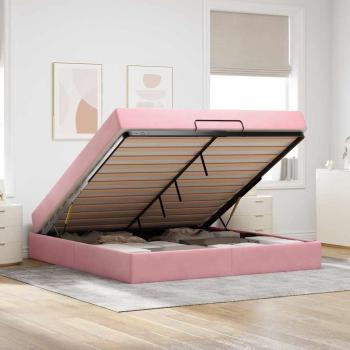 Bettgestell mit Matratze 2 Stk. Rosa Samt