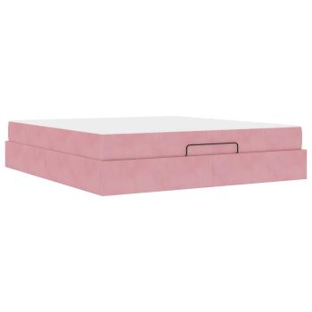 Bettgestell mit Matratze 2 Stk. Rosa Samt