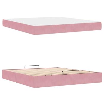 Bettgestell mit Matratze 2 Stk. Rosa Samt