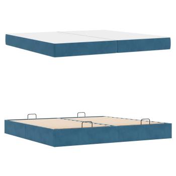 Bettgestell mit Matratze 2 Stk. Blau Samt