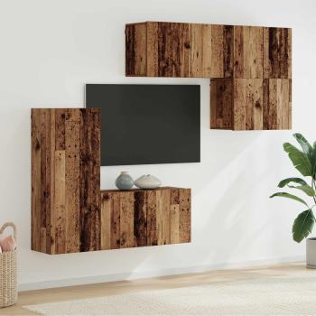 ARDEBO.de - TV-Wandmöbel 5 Stk. Altholz Holzwerkstoff