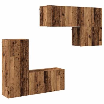 TV-Wandmöbel 5 Stk. Altholz Holzwerkstoff