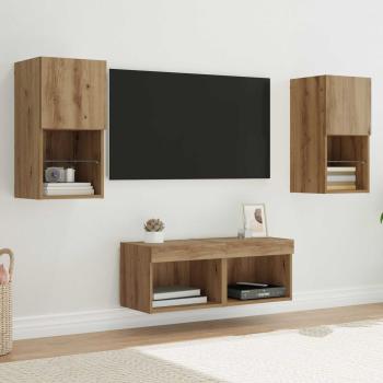 ARDEBO.de - TV-Wandregale 4 Stk. Artisan-Eiche Holzwerkstoff