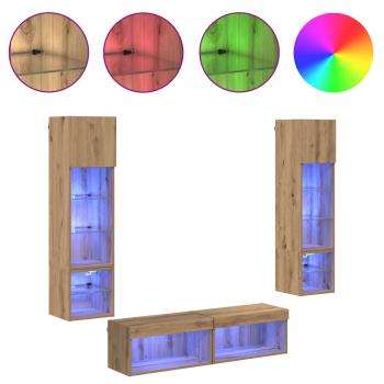 TV-Wandmöbel 6 stk. Artisan-Eiche Holzwerkstoff