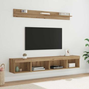 ARDEBO.de - TV-Wandregal-Set 5 Stk. Artisan-Eiche Holzwerkstoff