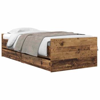 Bettrahmen Altholz 100 x 200 cm Massives Kiefernholz