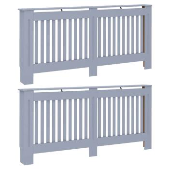 Heizkörperabdeckung 2 stk. Grau 172 x 19 x 81,5 cm