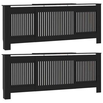 Heizkörperabdeckung 2 Stk. Schwarz 205 x 20,5 x 81,5 cm