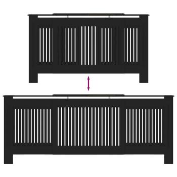 Heizkörperabdeckung 2 Stk. Schwarz 205 x 20,5 x 81,5 cm
