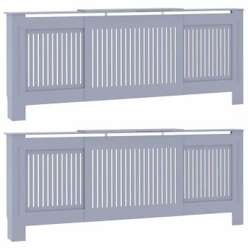 Heizkörperabdeckung 2 stk. Grau 205 x 20,5 x 81,5 cm