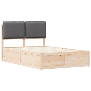 Bettgestell mit gepolstertem Kopfteil Dunkelgrau 120 x 200 cm