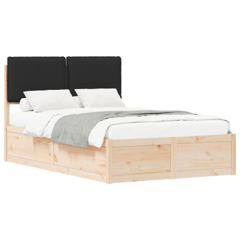 Bettgestell mit gepolstertem Kopfteil Schwarz 120 x 200 cm