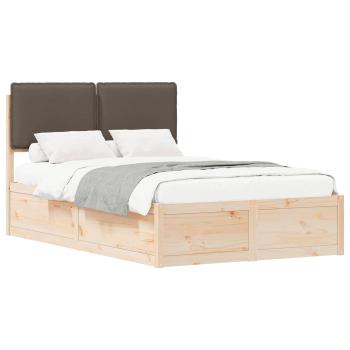 Bettgestell mit gepolstertem Kopfteil Taupe 120 x 200 cm