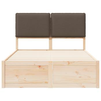 Bettgestell mit gepolstertem Kopfteil Taupe 120 x 200 cm
