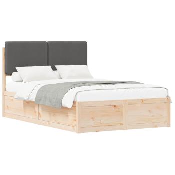 Bettgestell mit gepolstertem Kopfteil Dunkelgrau 120 x 200 cm