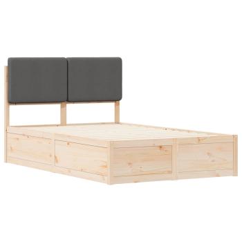 Bettgestell mit gepolstertem Kopfteil Dunkelgrau 120 x 200 cm
