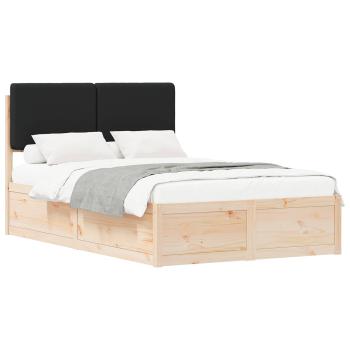 Bettgestell mit gepolstertem Kopfteil Schwarz 120 x 200 cm