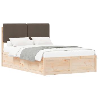 Bettgestell mit gepolstertem Kopfteil Taupe 120 x 200 cm