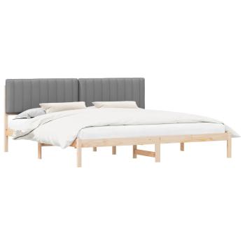 Bettgestell mit gepolstertem Kopfteil Hellgrau 200 x 200 cm