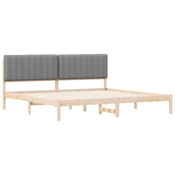 Bettgestell mit gepolstertem Kopfteil Hellgrau 200 x 200 cm