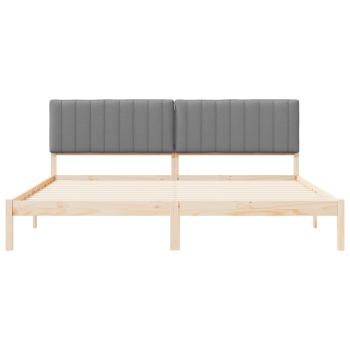 Bettgestell mit gepolstertem Kopfteil Hellgrau 200 x 200 cm