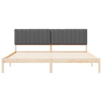 Bettgestell mit gepolstertem Kopfteil Dunkelgrau 200 x 200 cm