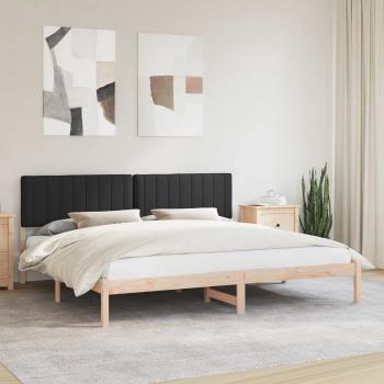 ARDEBO.de - Bettgestell mit gepolstertem Kopfteil Schwarz 200 x 200 cm