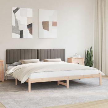 ARDEBO.de - Bettgestell mit gepolstertem Kopfteil Taupe 200 x 200 cm