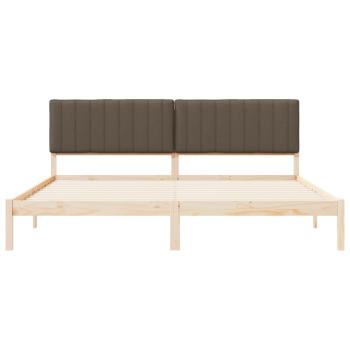 Bettgestell mit gepolstertem Kopfteil Taupe 200 x 200 cm