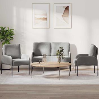 ARDEBO.de - Sofagarnituren 3 stk. Hellgrau Sperrholz