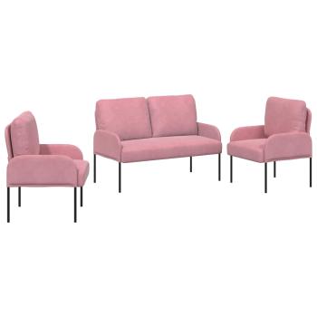 Sofagarnituren 3 Stk. Rosa Sperrholz