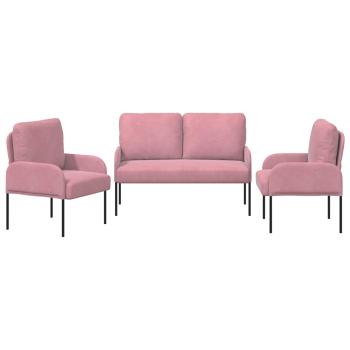 Sofagarnituren 3 Stk. Rosa Sperrholz