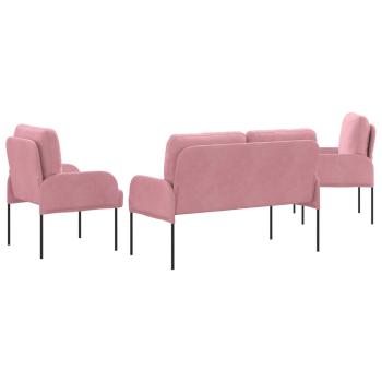 Sofagarnituren 3 Stk. Rosa Sperrholz