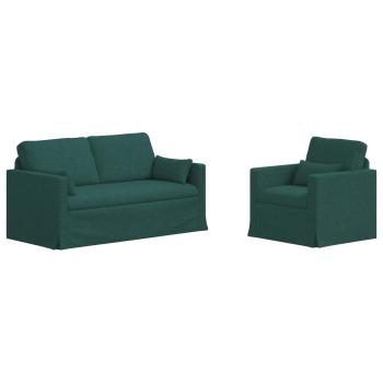 Sofa Set 2 stk. Dunkelgrün Stoff