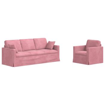 Sofa Set 2 stk. Rosa Samt