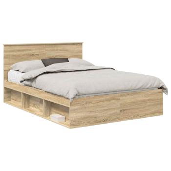 Bettrahmen mit Kopfteil Sonoma 140 x 190 cm Holzwerkstoff