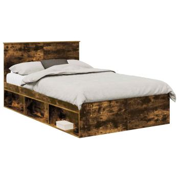 Bettrahmen Geräucherte Eiche 135 x 190 cm Holzwerkstoff